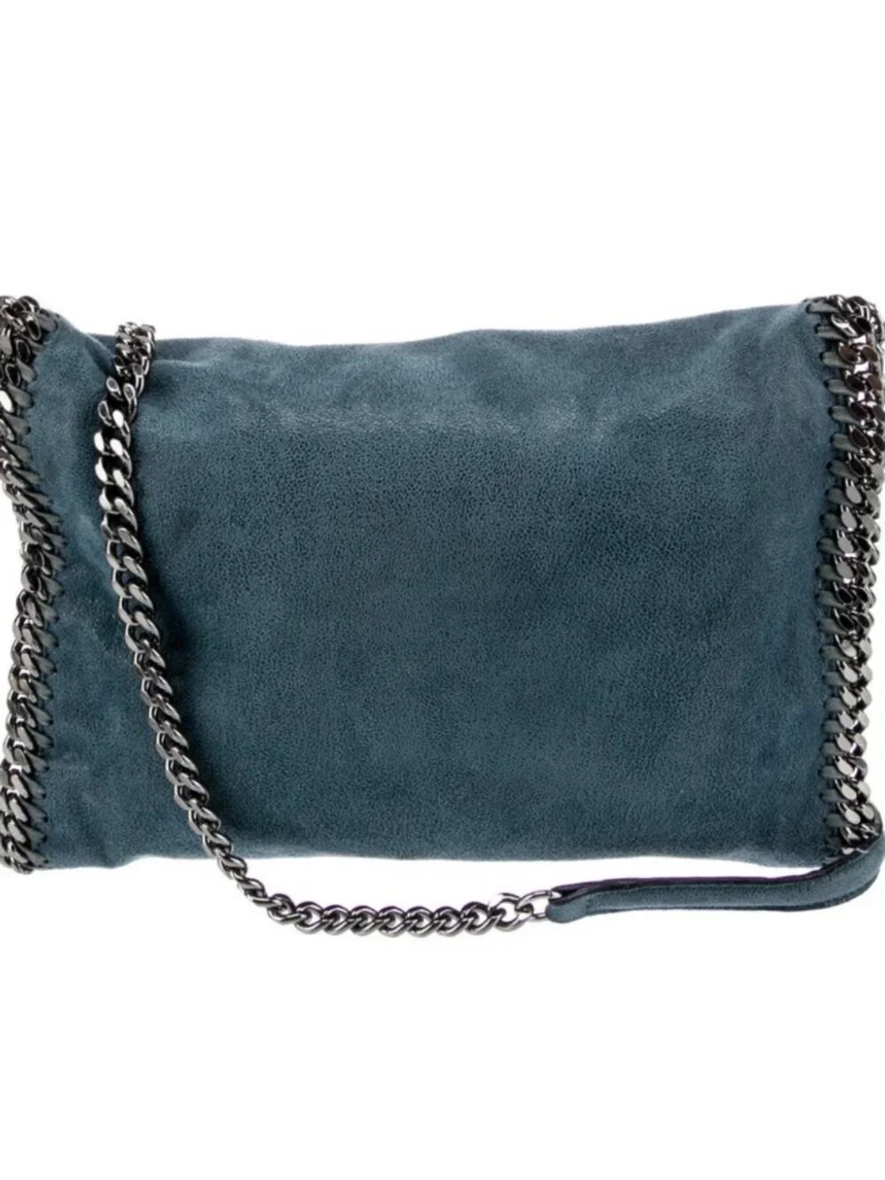 Stella McCartney Shaggy Deer Falabella Fold Over Tote Blue